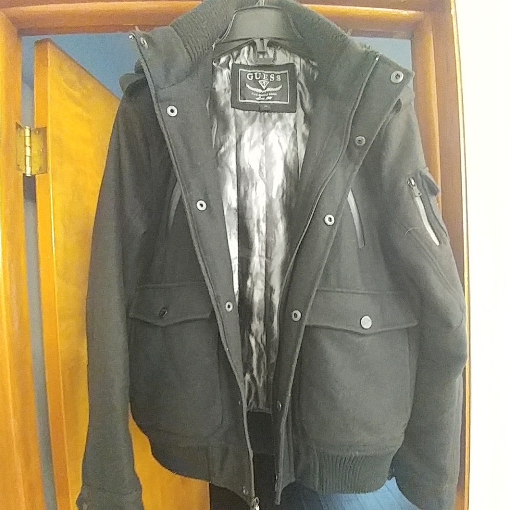Guess Black Wool Bomber